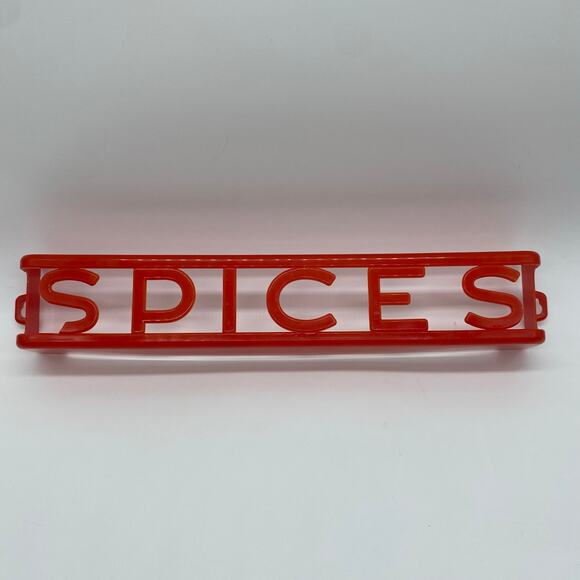 Lustro-Ware Red SPICES Hanging Wall Spice Rack Plastic Mid Century Kitschy Retro - Picture 1 of 8